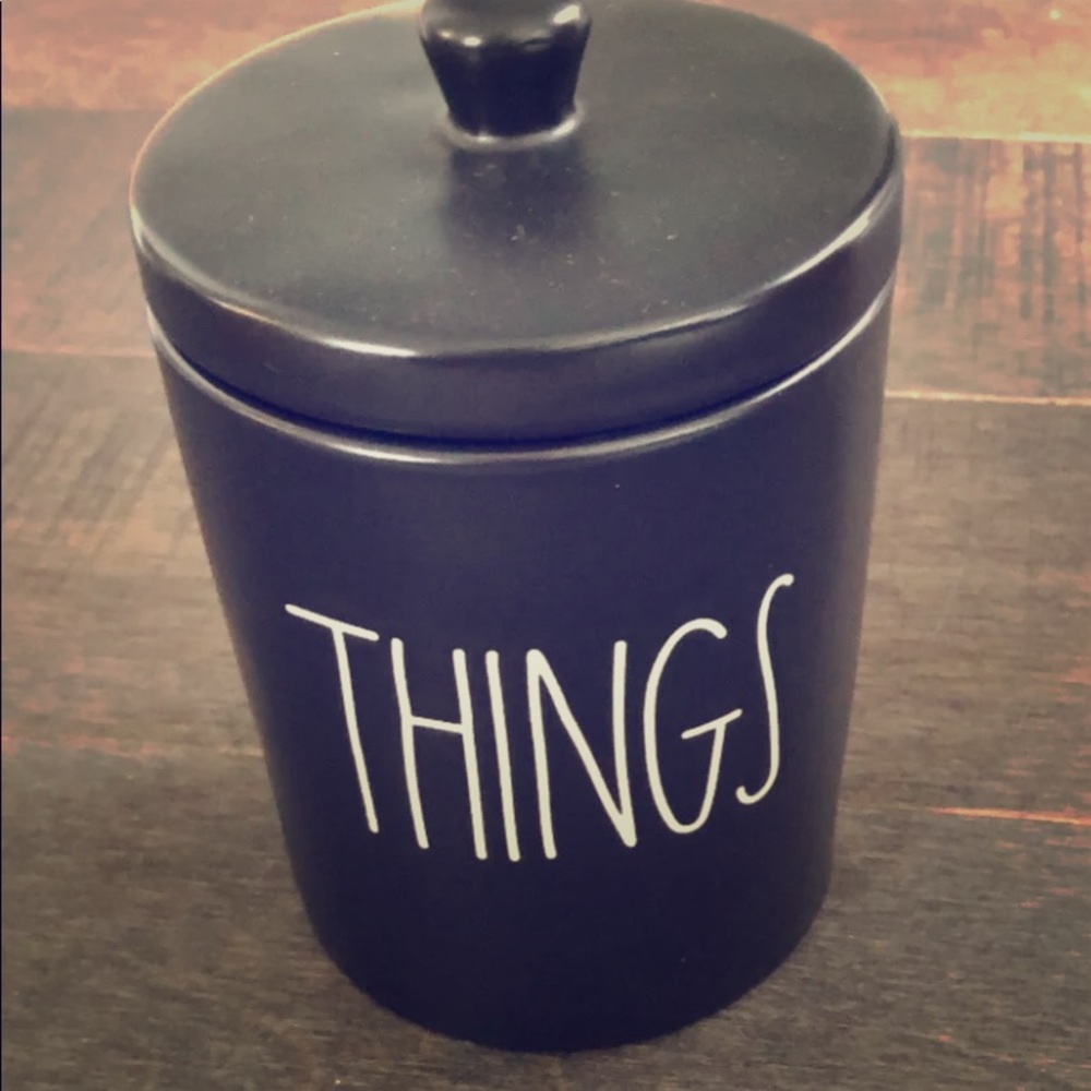 **SOLD**Rae Dunn Things cotton jar black